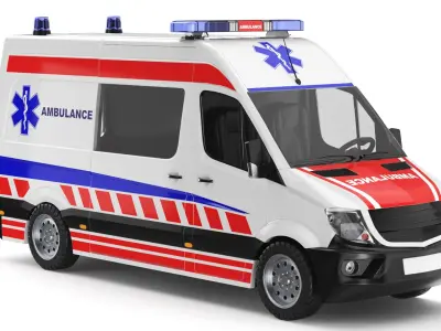 Detailed Ambulance Car 3D model