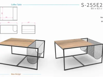 Industrial Minimalist Coffee Table 3D model