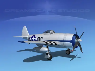 Republic P-47D Thunderbolt V15 3D model