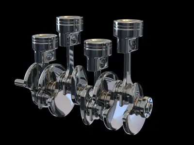 Piston Low-poly 3D model by MIKOLI