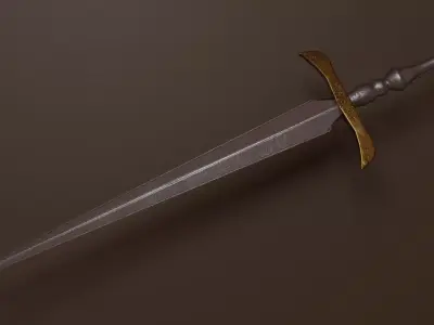 Stilletto Knife Low-poly 3D model