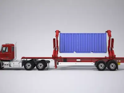US Semi-Truck with Sidelifter 3D model
