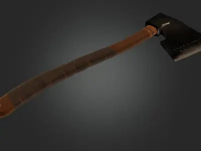 Axe military weapon PBR game readey  Free low-poly 3D model purchase