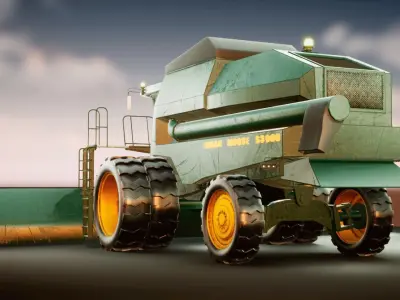 Harvester combine - farm vehicle 3D model