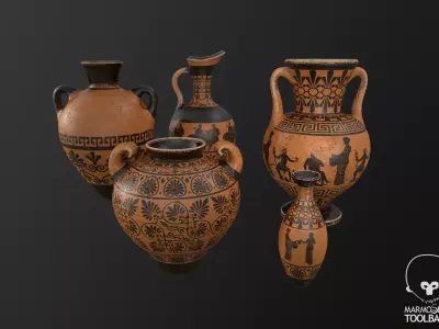 Vases Vol 01 - PBR Low-poly 3D model