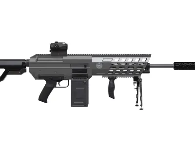 Machine Gun 1 Low-poly 3D model