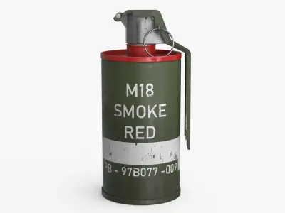 Hand Grenade v6 smoke Low-poly 3D model