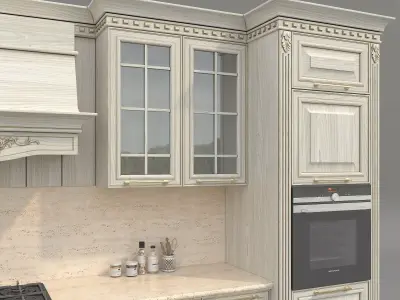 Ornate Victorian Style Kitchen Cabinet 2 3D model