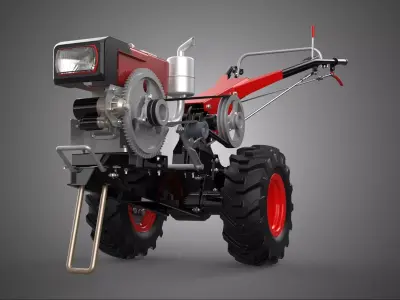 HAND WALKING TRACTOR DIESEL ENGINE ELECTRIC POWER STARTER MOTOR 3D model