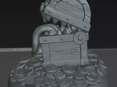 Mimic Chompy Treasure Mimic 32mm Cute Fantasy STL 3D print model