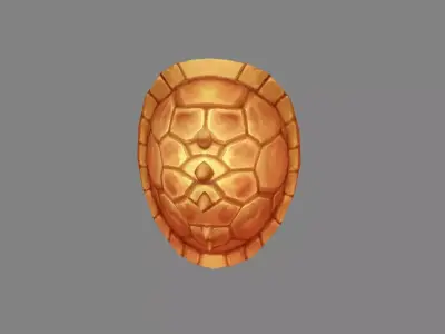 Cartoon Turtle Shell Shield Low-poly 3D model