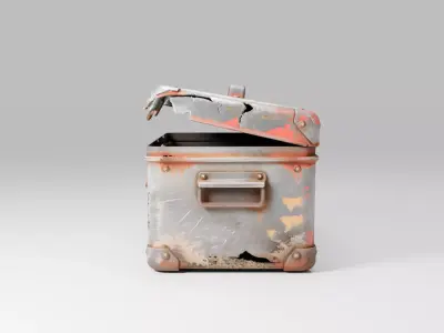 Post Apocalyptic Broken Toolbox Low-poly 3D model