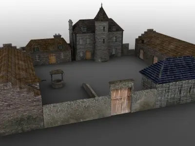 French Manor Low-poly 3D model