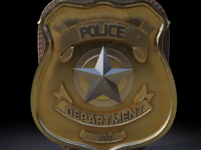 Police Badge Photorealistic PBR Low-poly 3D model