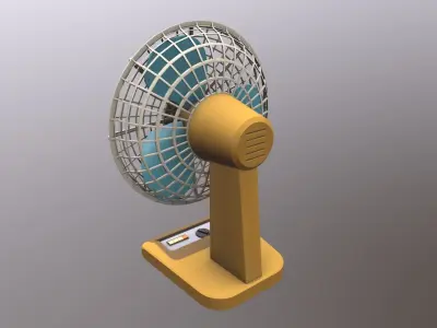 Vintage Table Fan Low-poly 3D model