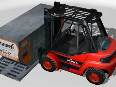 Linde Forklift Trucks H50 Low-poly 3D model