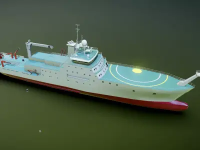 Research Ship Animation 3D model