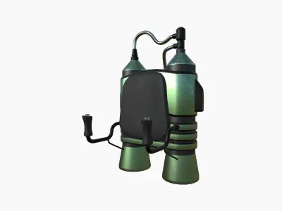 Jetpack E09 Green Metal - SciFi Character Design Low-poly 3D model