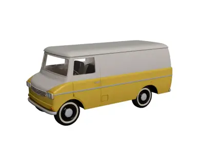 Generic Retro Cargo Van Classic Vintage Delivery Vehicle 05 3D model