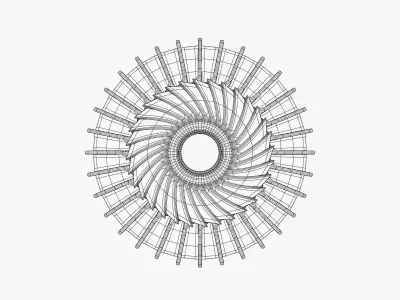Industrial Turbine Impeller 3D model