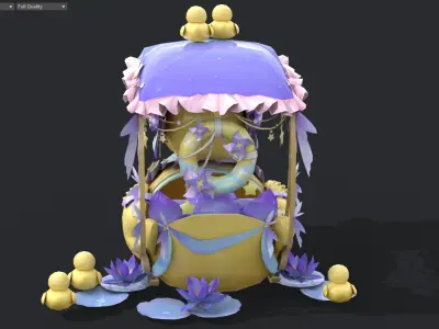 Duck kayak Low-poly 3D model