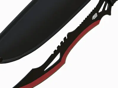 Red Guardian Twin Machete Low-poly 3D model