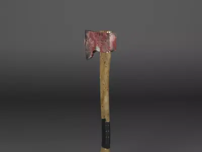Bloody Hatchet Rusted Survival Hatchet Low-poly 3D model