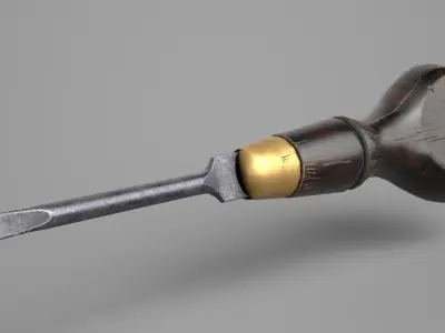 Game Ready Medieval Screwdriver Low-poly 3D model