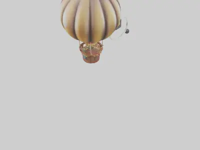 Hot air balloon keychain model Low-poly 3D model