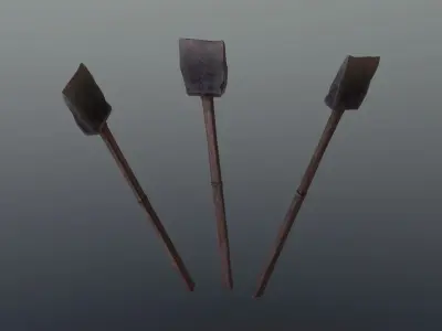 Shovel - Obsidian Low-poly 3D model