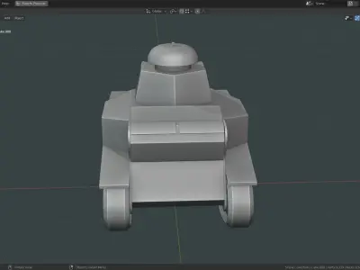 T 18 Tank Base Mesh Low-poly 3D model