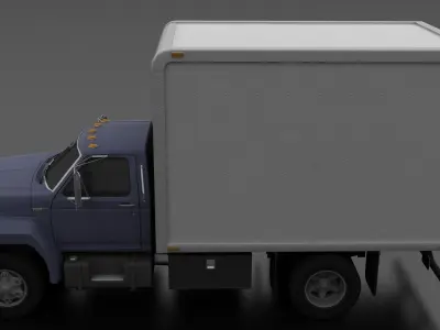 F-Series F-800 Box Truck 1980 Low-poly 3D model
