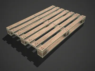 Low poly European Wood pallet 01 PBR Game Ready Free low-poly 3D model