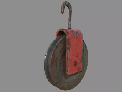 Old Winch Low-poly 3D model