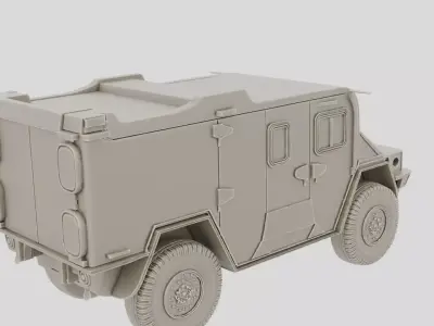 Armored Military Ambulance Vehicle for 3D print 3D model