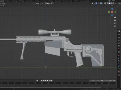 Gun 3D Lowpoly Model  3D model