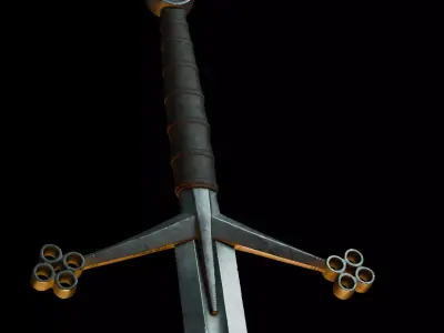 Scottish Claymore Sword Low-poly 3D model purchase