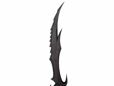 Dark knife 3d game model low poly Low-poly 3D model
