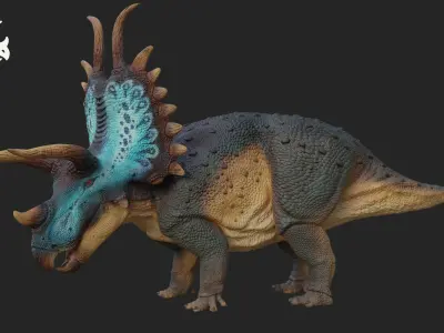 Triceratops Low-poly 3D model 3