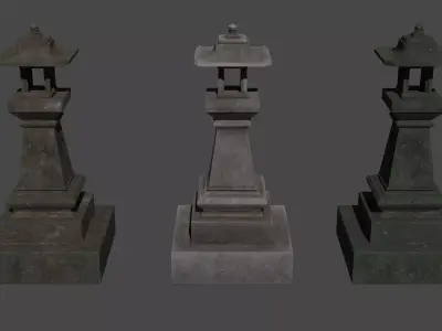 Stone Lantern Low-poly 3D model purchase