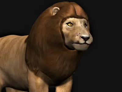 Lion low polygon 3D model