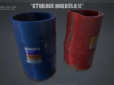 Barrels storage Low-poly 3D model