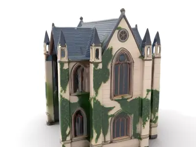 Gothic IvyClad House model pack Low-poly 3D model