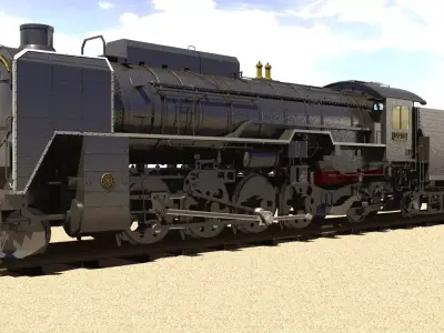D52 steam locomotive ww2 3D model