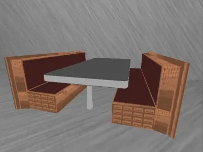 Booth Low-poly 3D model