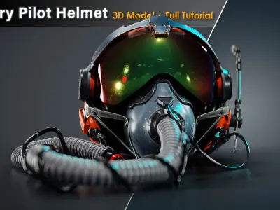Military Pilot Helmet Low-poly 3D model