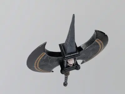 Axe-Skull Low-poly 3D model