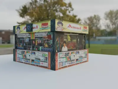 Indian Railways Stall Low-poly 3D model