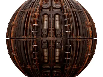 PBR Sci-Fi Industrial Texture 02 Low-poly 3D model