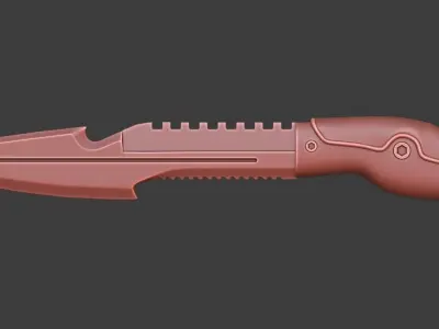 Huntsman Knife Low-poly 3D model